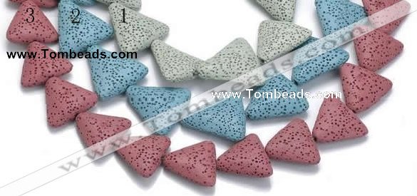 CLV10 14 inches triangle natural lava loose beads wholesale