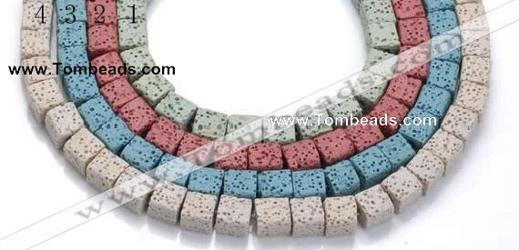 CLV15 14 inches 8mm cubic natural lava loose beads wholesale