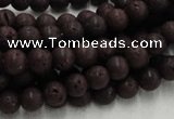 CLV201 15.5 inches 8mm round coffee natural lava beads wholesale