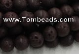 CLV204 15.5 inches 14mm round coffee natural lava beads wholesale