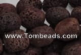 CLV207 15.5 inches 15*20mm freeform coffee natural lava beads wholesale