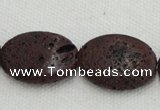 CLV209 15.5 inches 18*25mm oval coffee natural lava beads wholesale