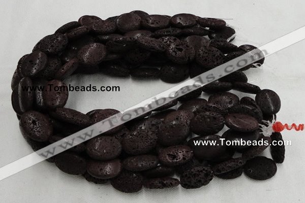 CLV209 15.5 inches 18*25mm oval coffee natural lava beads wholesale