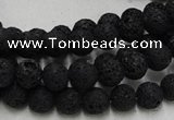 CLV211 15.5 inches 6mm round black natural lava beads wholesale