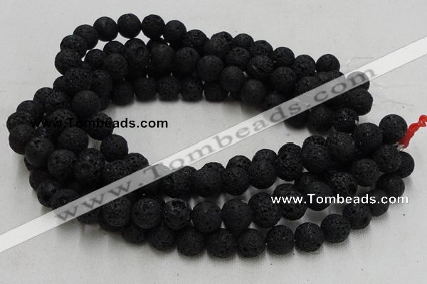 CLV211 15.5 inches 6mm round black natural lava beads wholesale