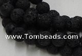 CLV212 15.5 inches 8mm round black natural lava beads wholesale