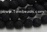 CLV213 15.5 inches 10mm round black natural lava beads wholesale