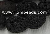 CLV217 15.5 inches 20*26mm freeform black natural lava beads wholesale