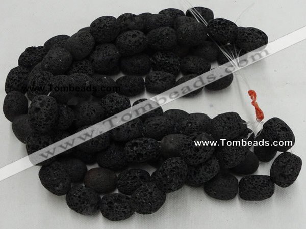 CLV217 15.5 inches 20*26mm freeform black natural lava beads wholesale