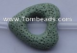 CLV29 15.5 inches 27*29mm heart green natural lava beads wholesale