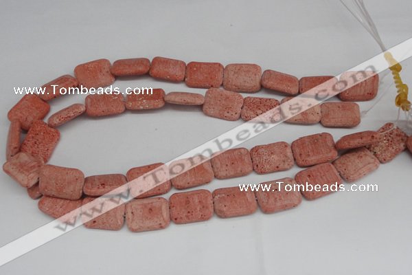 CLV300 15.5 inches 15*20mm rectangle lava beads wholesale