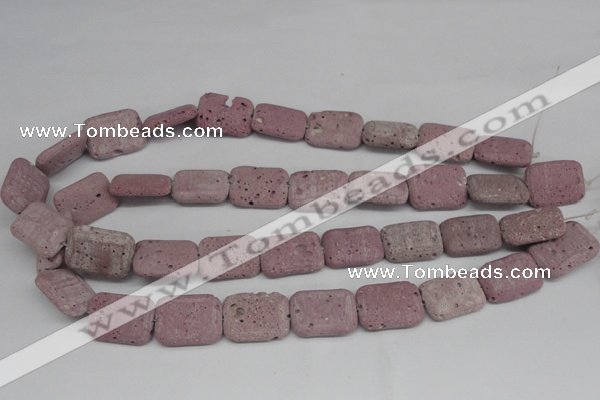 CLV301 15.5 inches 15*20mm rectangle lava beads wholesale