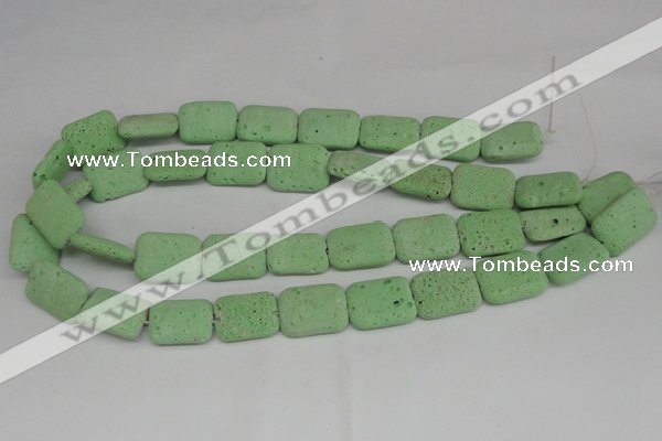 CLV303 15.5 inches 15*20mm rectangle lava beads wholesale