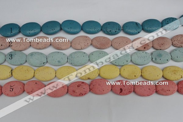 CLV304 15.5 inches 18*25mm oval lava beads wholesale