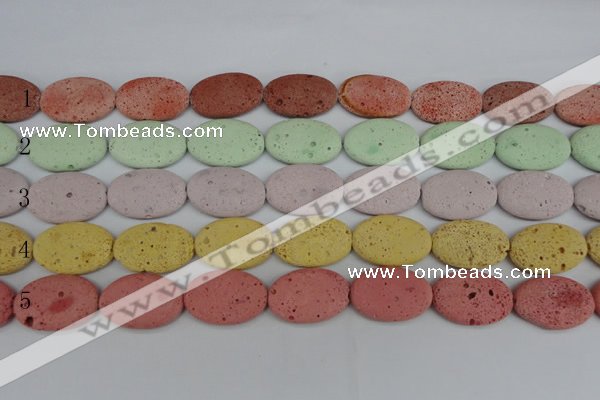 CLV305 15.5 inches 20*30mm oval lava beads wholesale