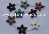 CLV36 16 inches 8*33mm star multicolor natural lava beads wholesale