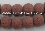 CLV362 15.5 inches 13mm ball dyed lava beads wholesale