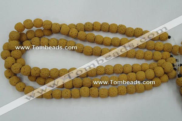 CLV368 15.5 inches 11mm ball dyed lava beads wholesale