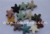 CLV37 14 inches 10*36mm star multicolor natural lava beads wholesale