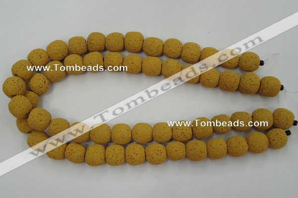 CLV372 15.5 inches 14mm ball dyed lava beads wholesale