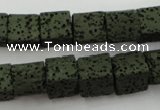 CLV390 15.5 inches 10*10mm cube dyed lava beads wholesale