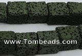 CLV391 15.5 inches 12*13*15mm cuboid dyed lava beads wholesale