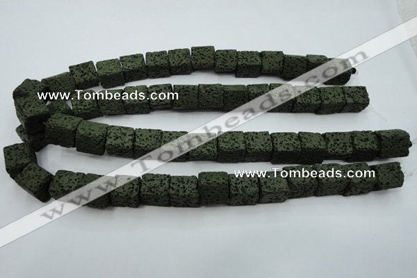 CLV391 15.5 inches 12*13*15mm cuboid dyed lava beads wholesale