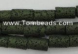 CLV393 15.5 inches 8*14mm tube dyed lava beads wholesale