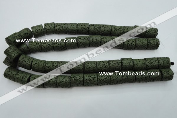 CLV394 15.5 inches 15*15mm tube dyed lava beads wholesale