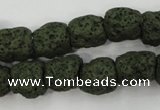 CLV395 15.5 inches 13*13mm nuggets dyed lava beads wholesale