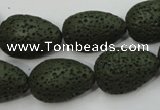 CLV398 15.5 inches 16*22mm flat teardrop dyed lava beads wholesale