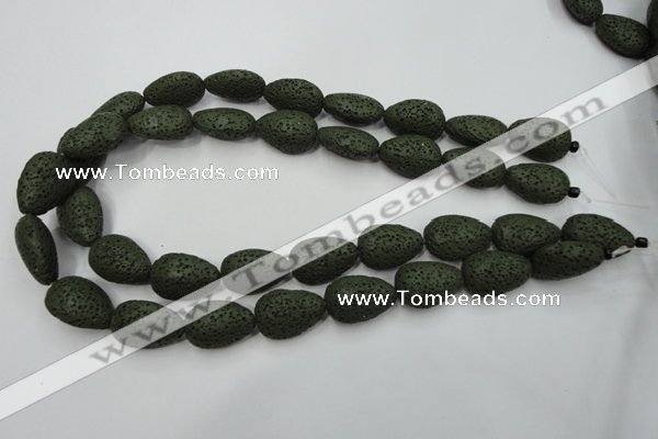 CLV398 15.5 inches 16*22mm flat teardrop dyed lava beads wholesale