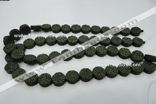 CLV400 15.5 inches 6*15mm coin dyed lava beads wholesale