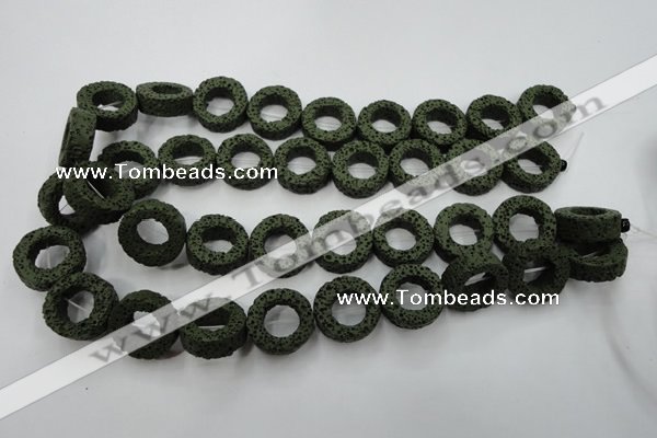 CLV409 15.5 inches 8*20mm donut dyed lava beads wholesale