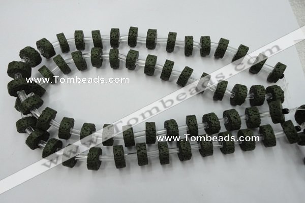 CLV410 15.5 inches 6*15mm tyre dyed lava beads wholesale