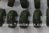 CLV411 15.5 inches 7*20mm tyre dyed lava beads wholesale