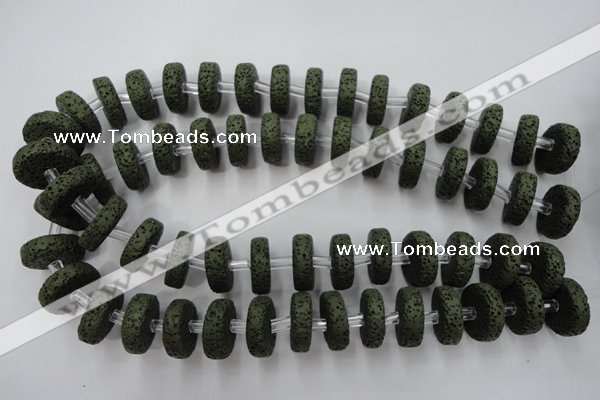 CLV411 15.5 inches 7*20mm tyre dyed lava beads wholesale