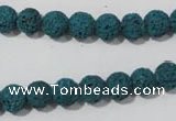 CLV452 15.5 inches 8mm round dyed blue lava beads wholesale