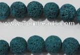 CLV453 15.5 inches 10mm round dyed blue lava beads wholesale