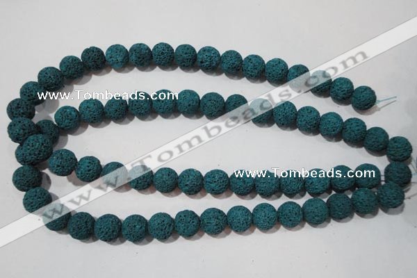 CLV453 15.5 inches 10mm round dyed blue lava beads wholesale