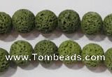 CLV461 15.5 inches 10mm round dyed green lava beads wholesale