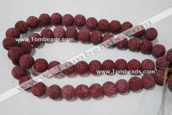 CLV471 15.5 inches 14mm round dyed red lava beads wholesale