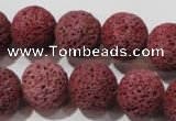 CLV472 15.5 inches 16mm round dyed red lava beads wholesale