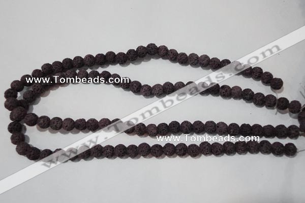 CLV476 15.5 inches 8mm round dyed purple lava beads wholesale