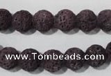 CLV477 15.5 inches 10mm round dyed purple lava beads wholesale