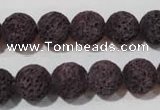 CLV478 15.5 inches 12mm round dyed purple lava beads wholesale