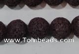 CLV479 15.5 inches 14mm round dyed purple lava beads wholesale