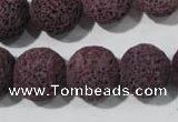 CLV480 15.5 inches 16mm round dyed purple lava beads wholesale