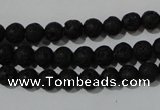 CLV483 15.5 inches 6mm round black lava beads wholesale