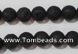 CLV485 15.5 inches 10mm round black lava beads wholesale